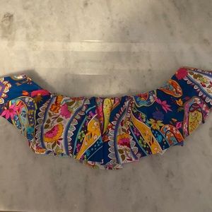 Trina Turk paisley ruffle swim top. EUC. Wore 1x